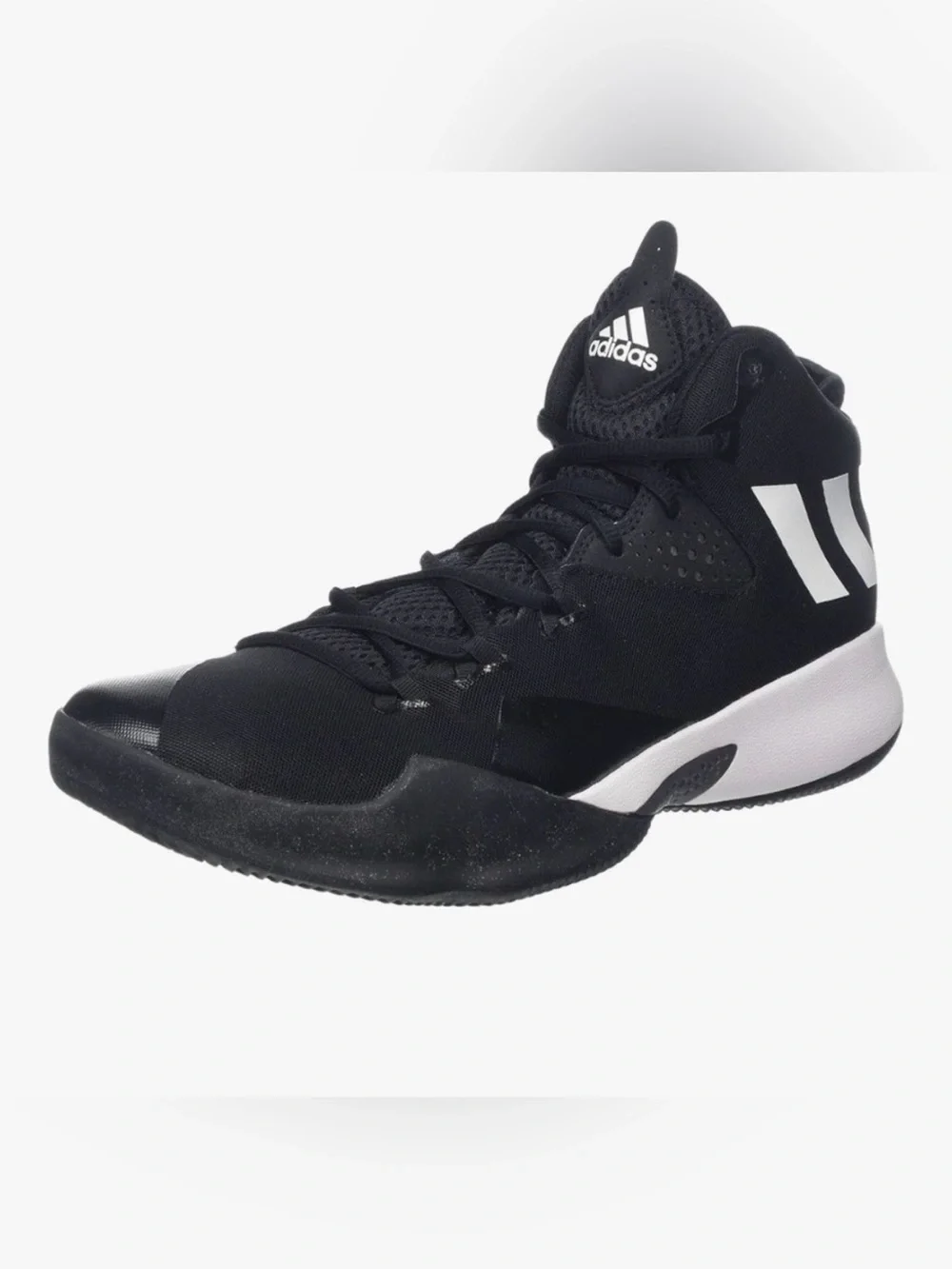 Adidas Mens Dual Threat Black White Mid Basketball Lace Up Shoes BY4182 Size 12
